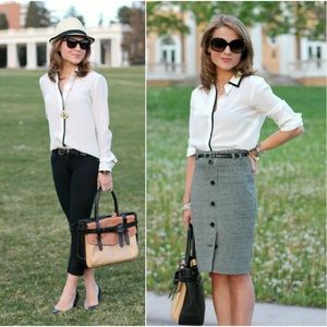 J. Crew Silk Tipped Boy Shirt with Black Piping 8